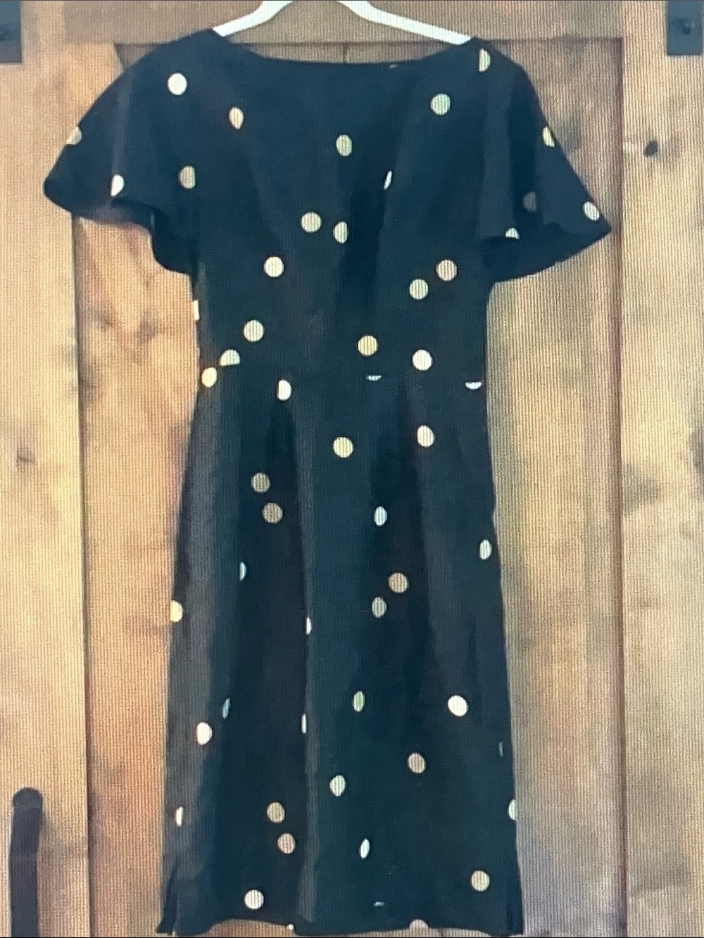 GAP Black Midi Dress with Gold Polka Dots